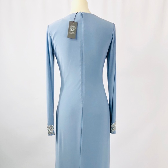NWT Vince Camuto Long Sleeve Ruched Evening Gown - Picture 4 of 8